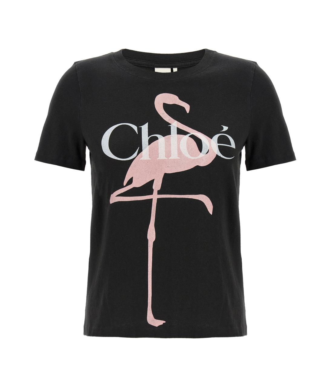 CHLOE Черная хлопковая футболка, фото 1