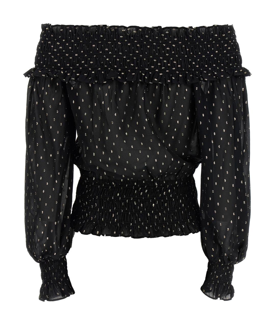 SELF-PORTRAIT Черная вискозная блузы, фото 2