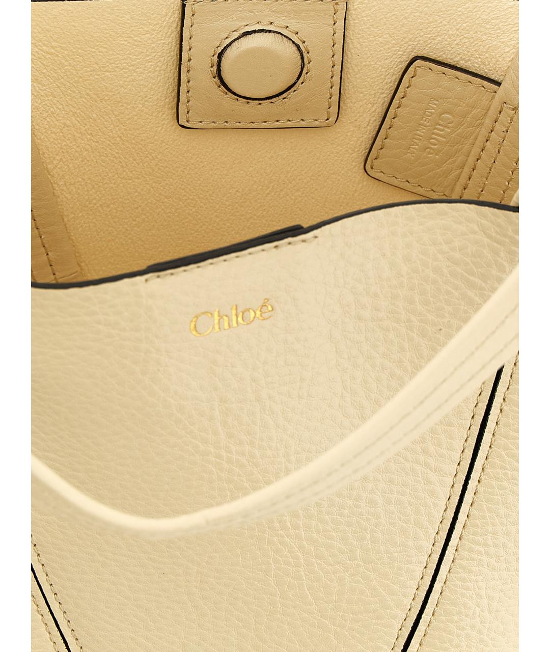 CHLOE Бежевая кожаная сумка через плечо, фото 4