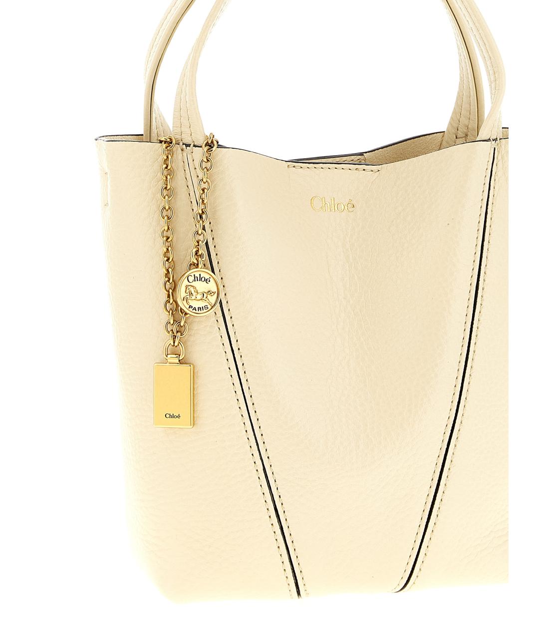 CHLOE Бежевая кожаная сумка через плечо, фото 3