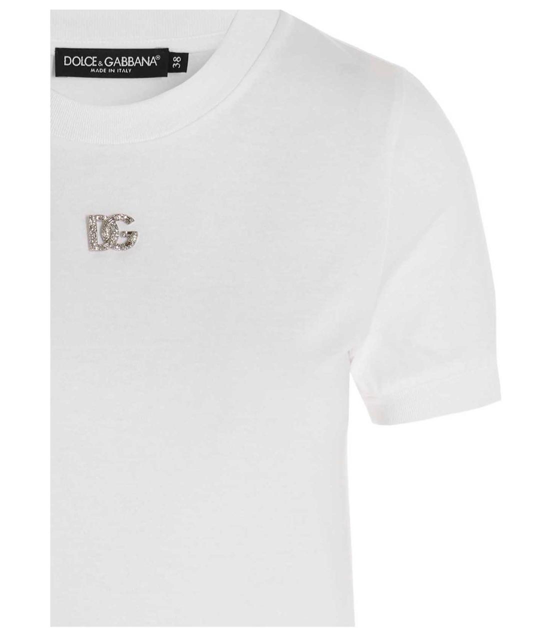 DOLCE&GABBANA Белая хлопковая футболка, фото 3