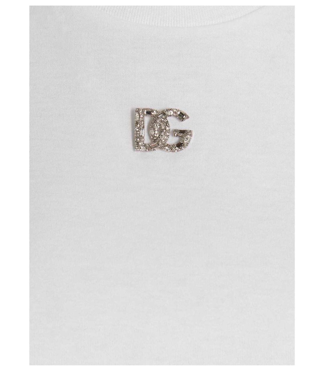 DOLCE&GABBANA Белая хлопковая футболка, фото 4