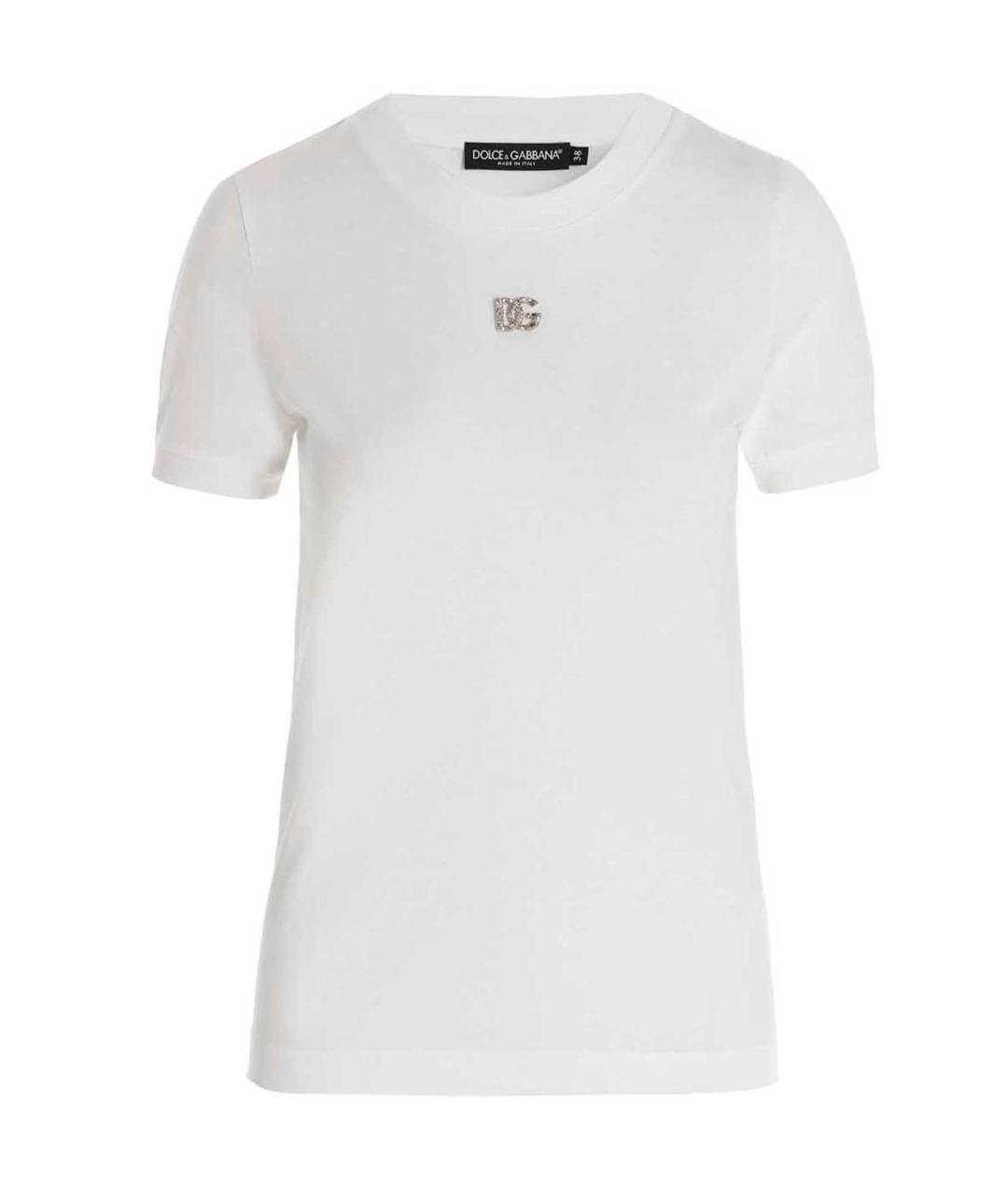 DOLCE&GABBANA Белая хлопковая футболка, фото 1