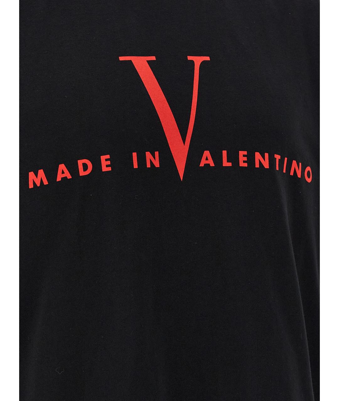 VALENTINO Черная хлопковая футболка, фото 4