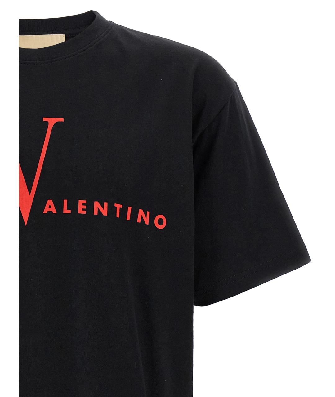 VALENTINO Черная хлопковая футболка, фото 3