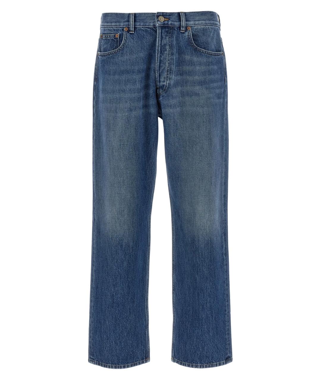 VALENTINO Синие хлопковые прямые джинсы, фото 1