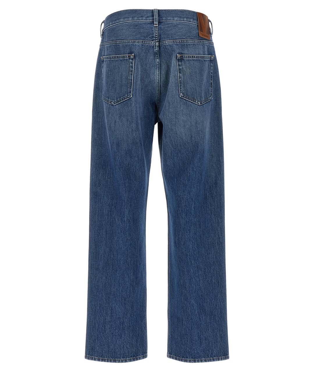 VALENTINO Синие хлопковые прямые джинсы, фото 3