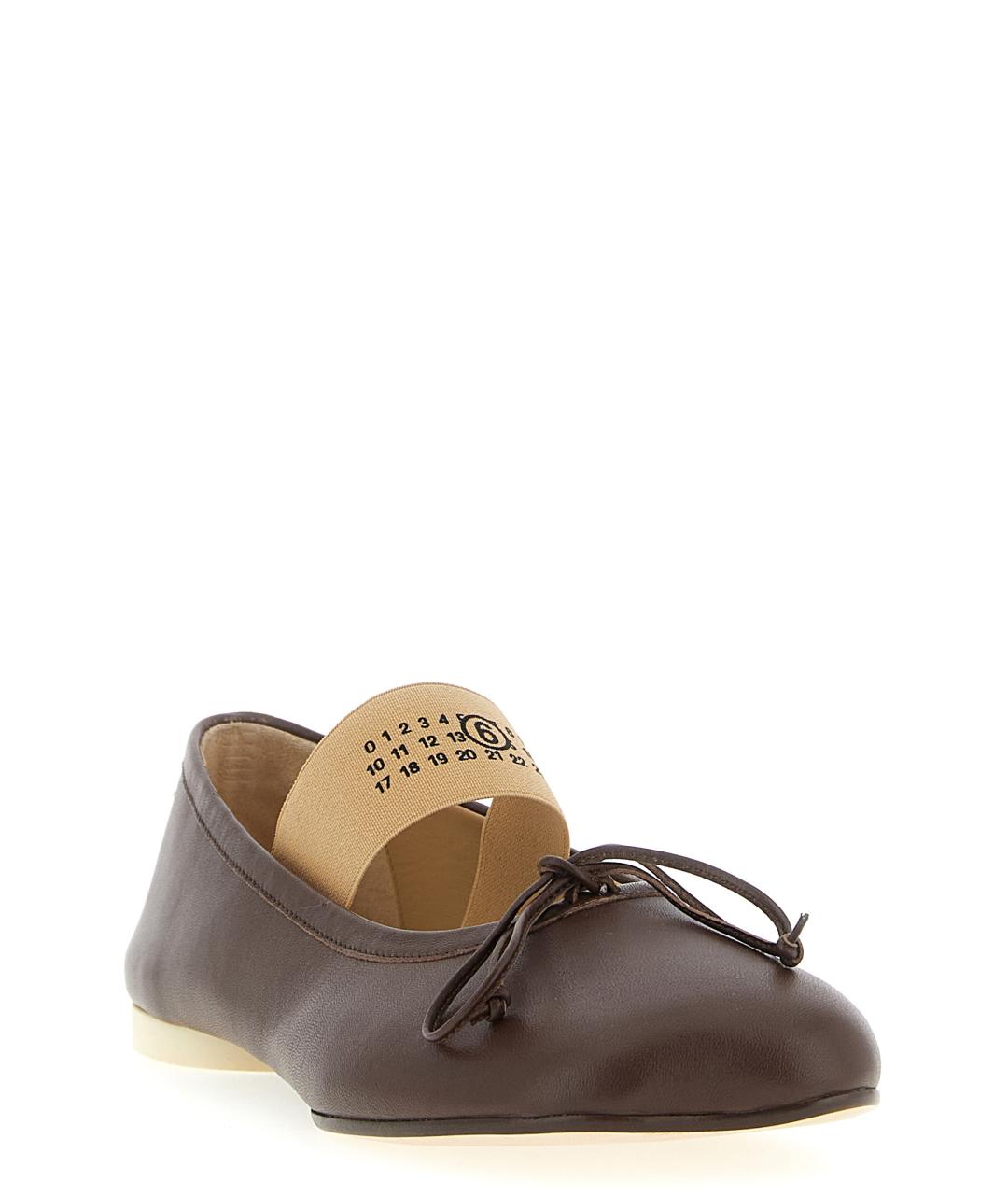 MM6 MAISON MARGIELA Коричневые кожаные балетки, фото 2