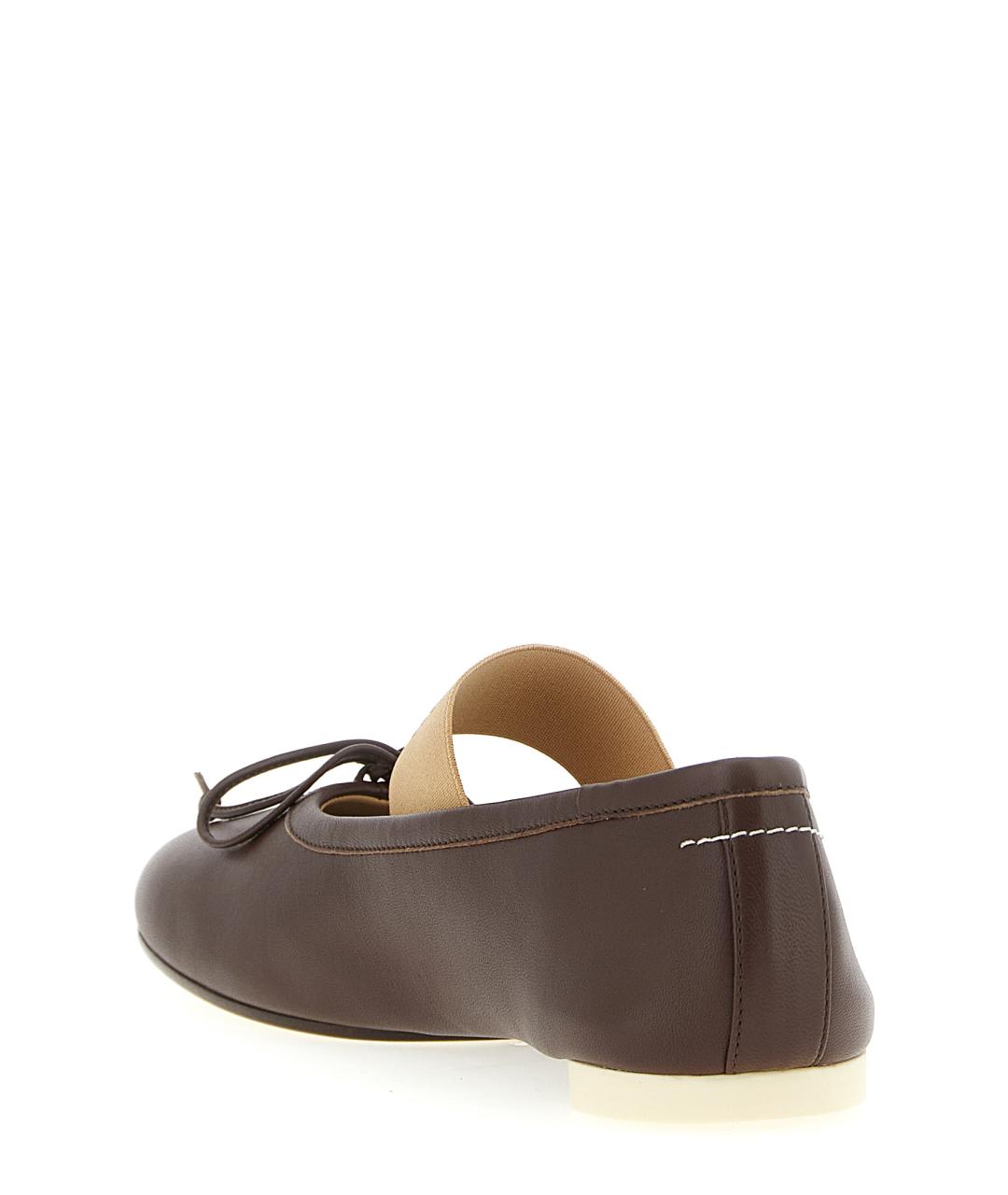 MM6 MAISON MARGIELA Коричневые кожаные балетки, фото 3