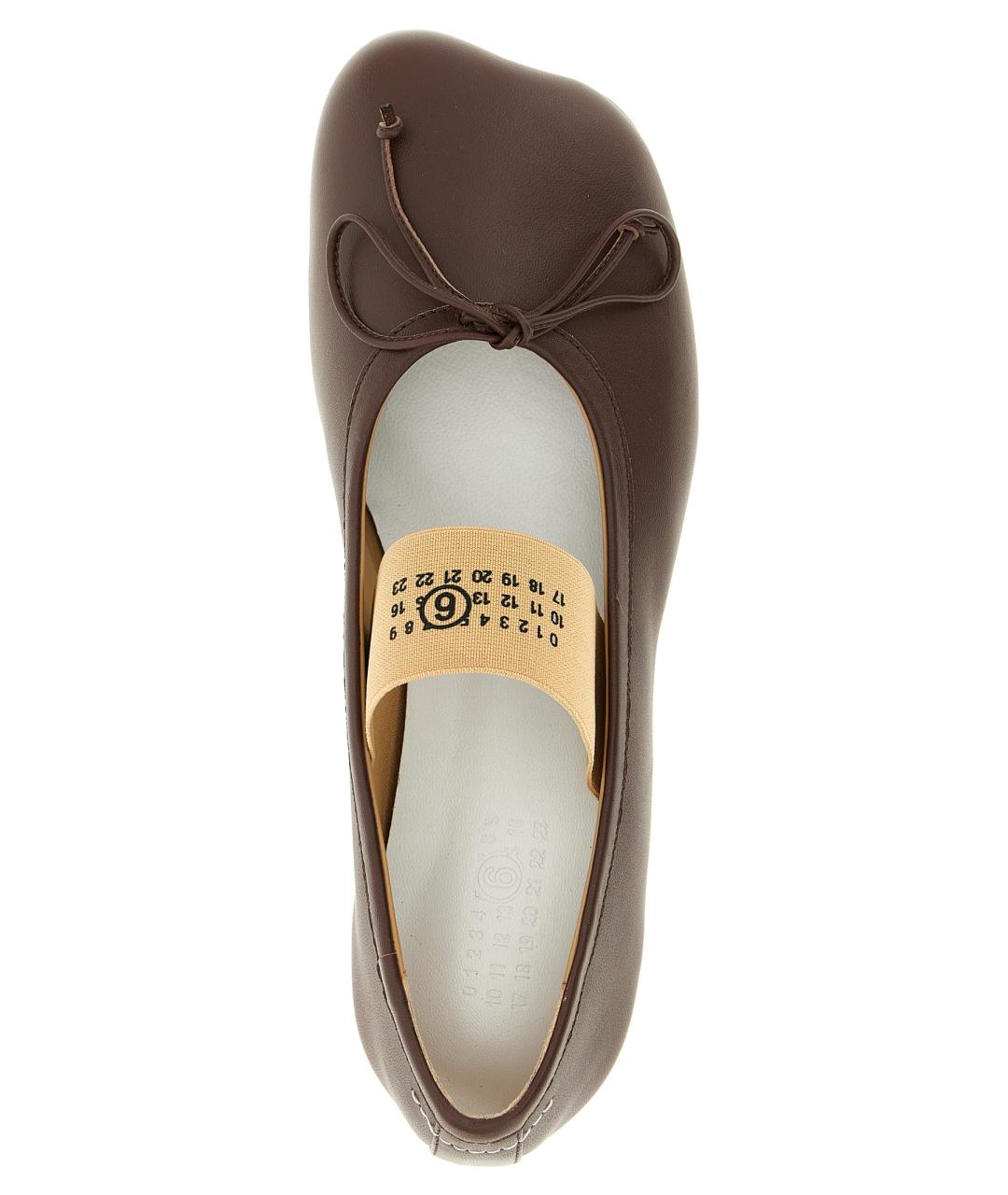 MM6 MAISON MARGIELA Коричневые кожаные балетки, фото 4