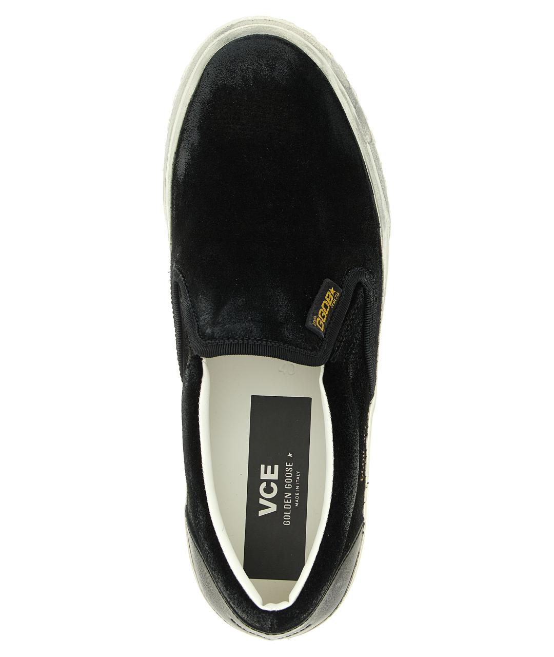 GOLDEN GOOSE DELUXE BRAND Черные кожаные слипоны, фото 4