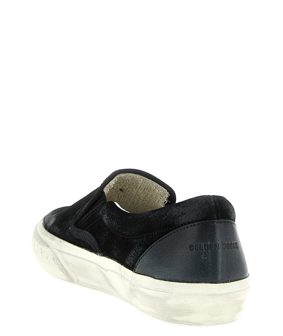 GOLDEN GOOSE DELUXE BRAND Черные кожаные слипоны, фото 3