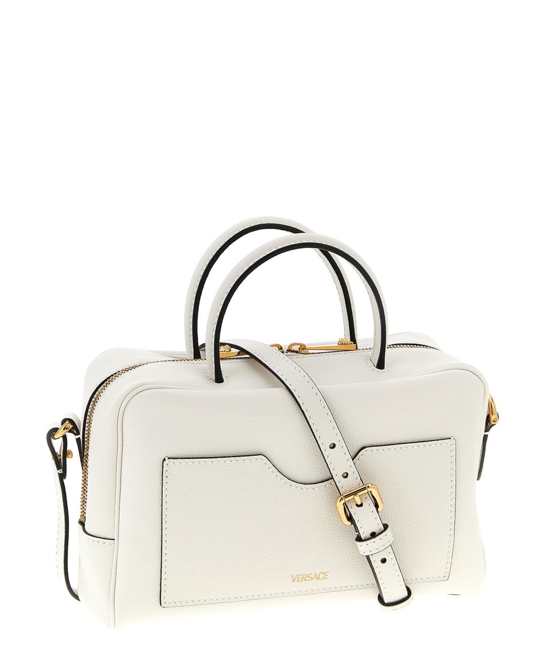 VERSACE Белая кожаная сумка через плечо, фото 2
