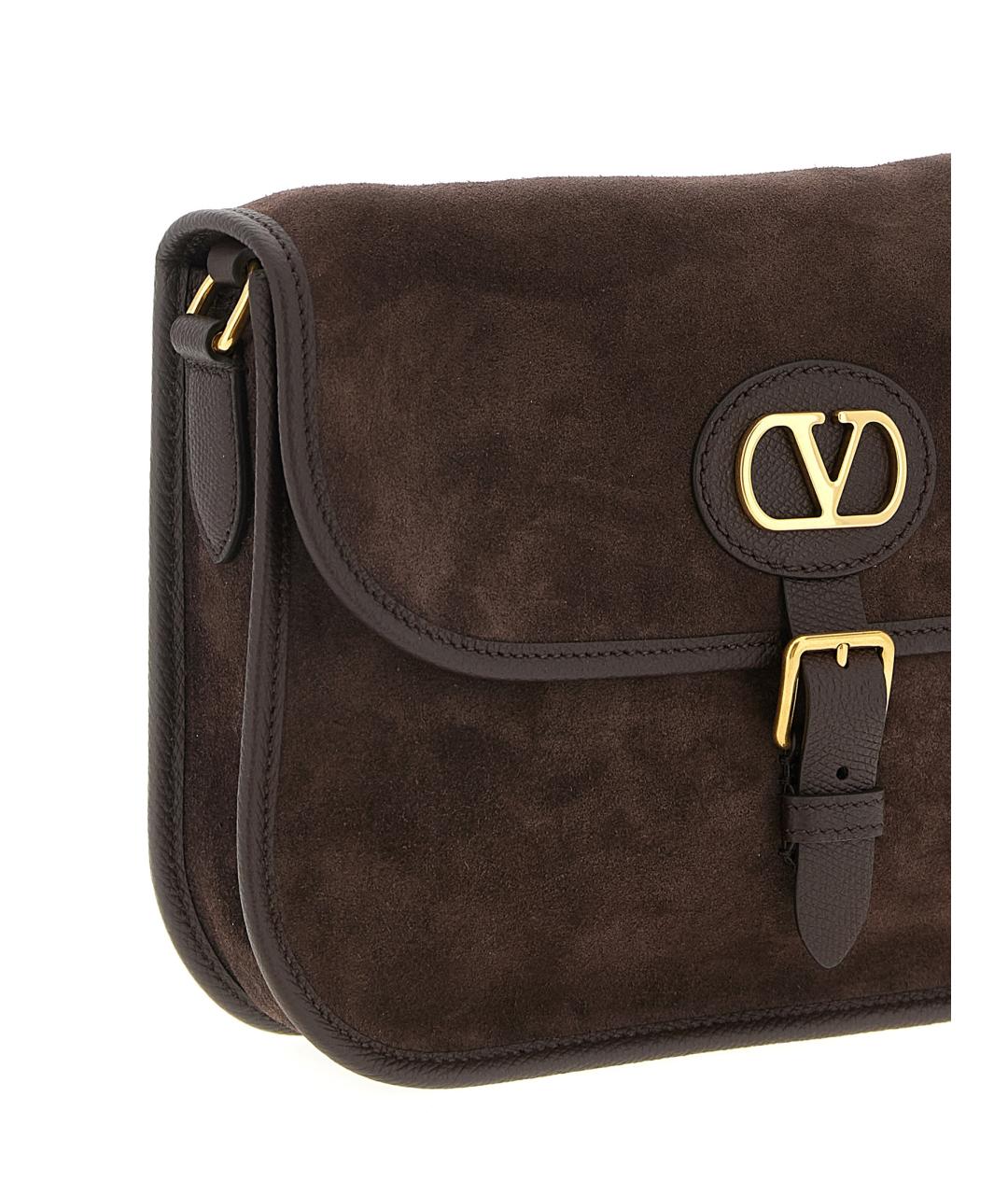 VALENTINO Коричневая замшевая сумка на плечо, фото 3