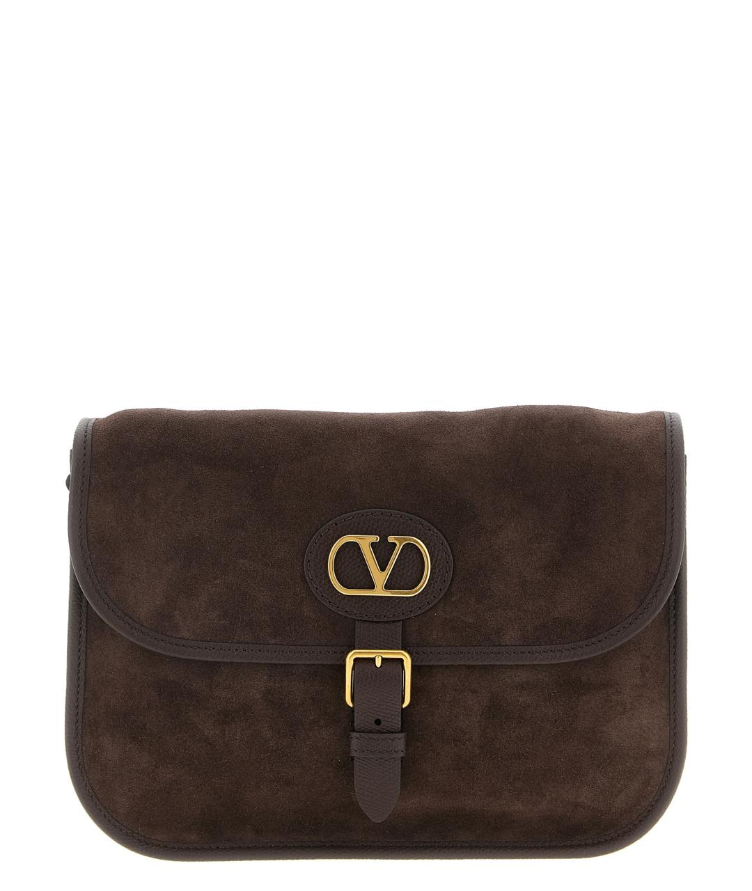 VALENTINO Коричневая замшевая сумка на плечо, фото 1