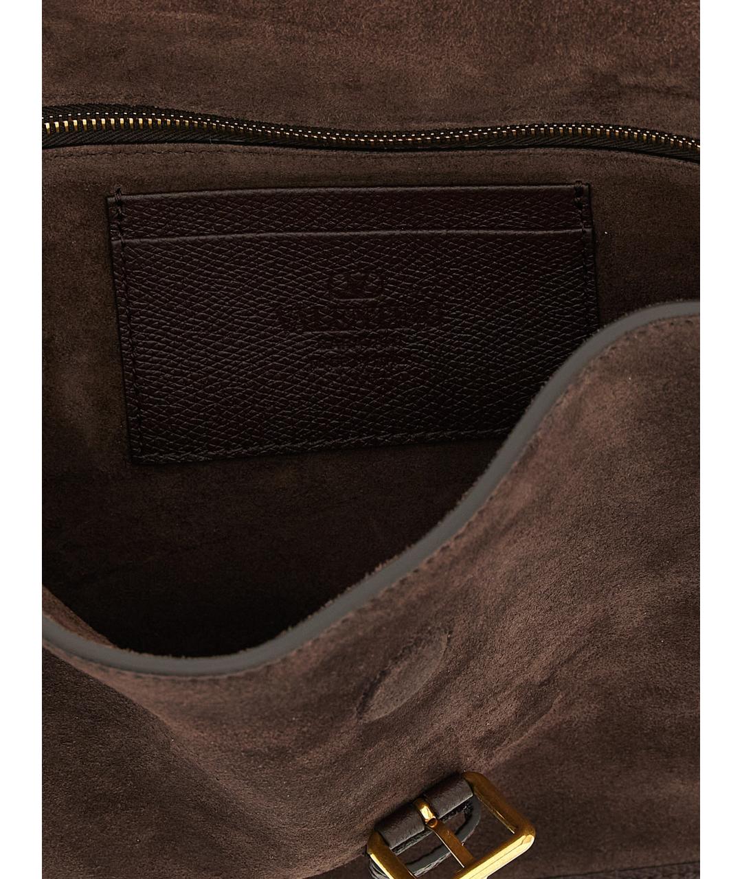 VALENTINO Коричневая замшевая сумка на плечо, фото 4