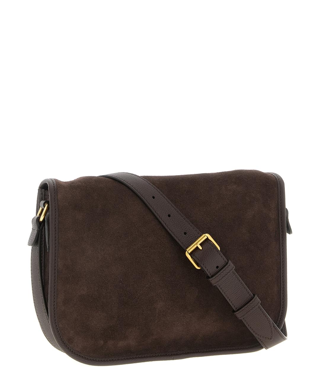 VALENTINO Коричневая замшевая сумка на плечо, фото 2