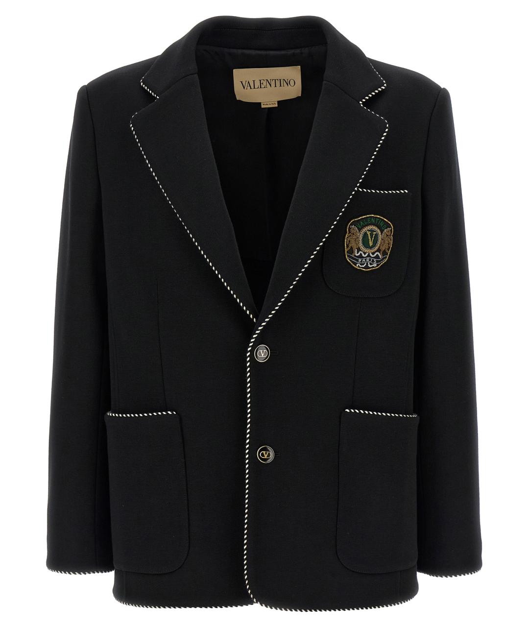 VALENTINO Черный шерстяной пиджак, фото 1