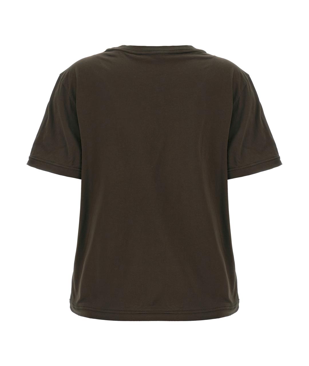 PRADA Коричневая хлопковая футболка, фото 2