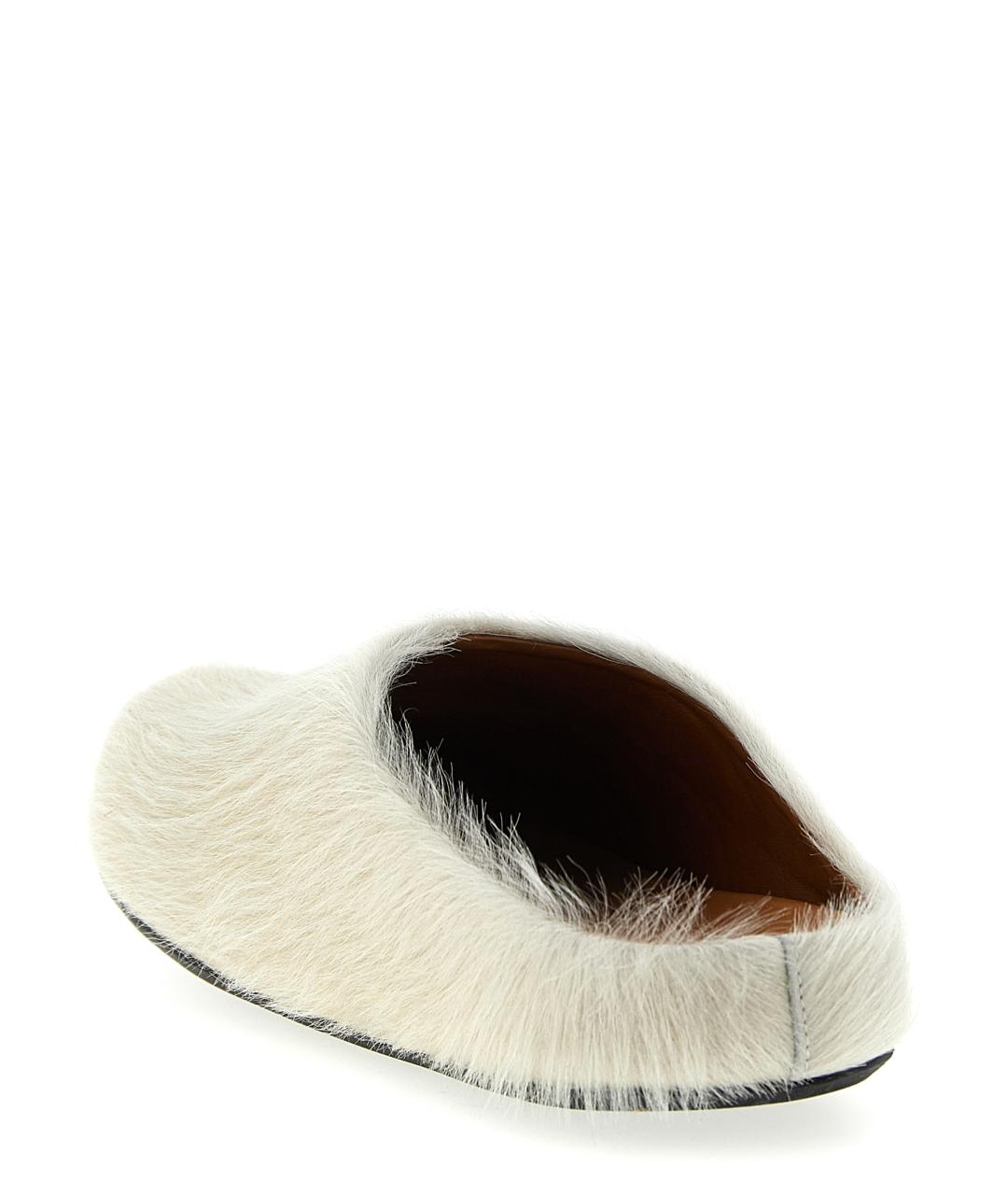 MARNI Белые кожаные шлепанцы, фото 3