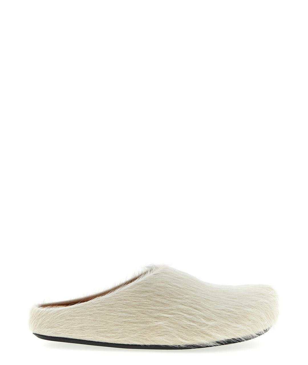 MARNI Белые кожаные шлепанцы, фото 1