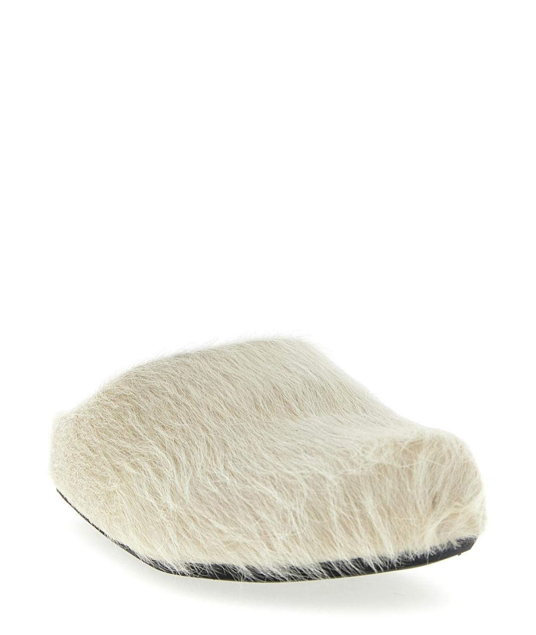 MARNI Белые кожаные шлепанцы, фото 2