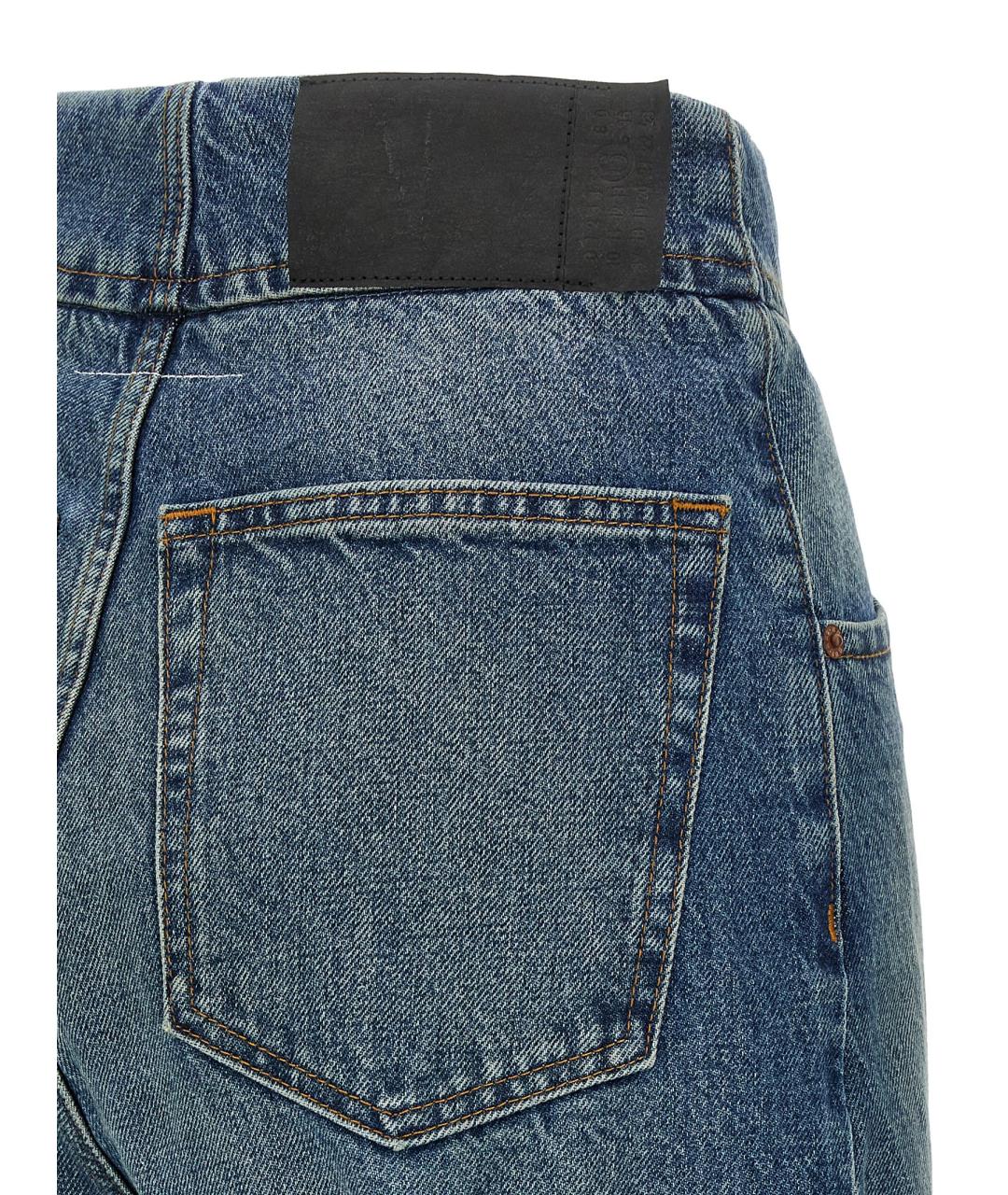 MM6 MAISON MARGIELA Голубые хлопковые прямые джинсы, фото 4