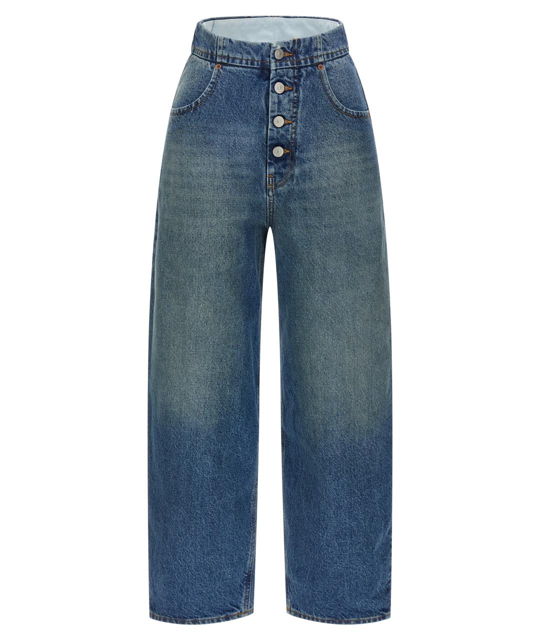 MM6 MAISON MARGIELA Голубые хлопковые прямые джинсы, фото 1