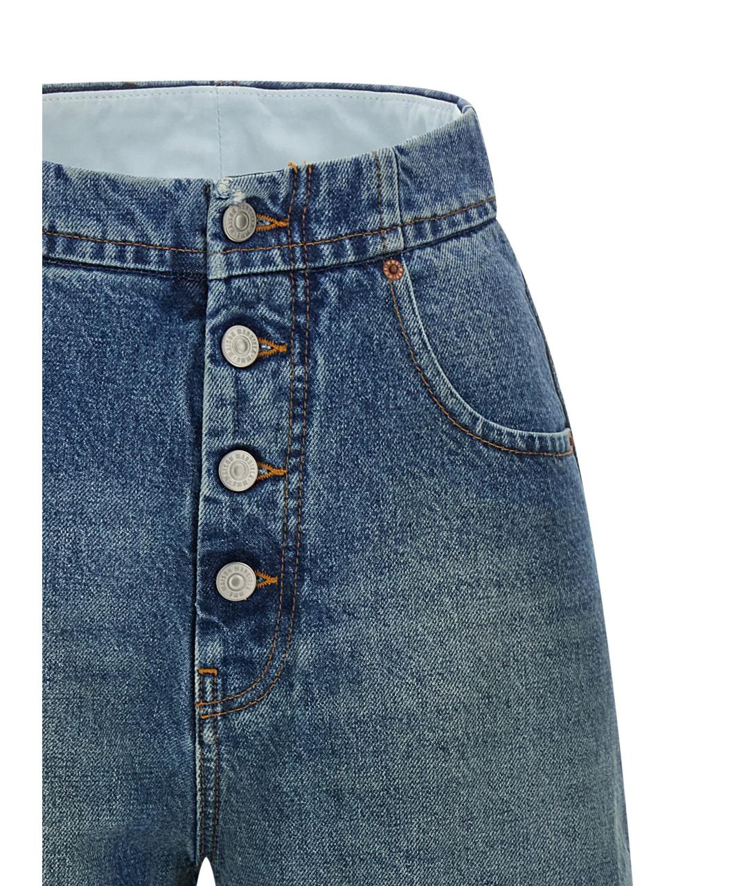 MM6 MAISON MARGIELA Голубые хлопковые прямые джинсы, фото 3