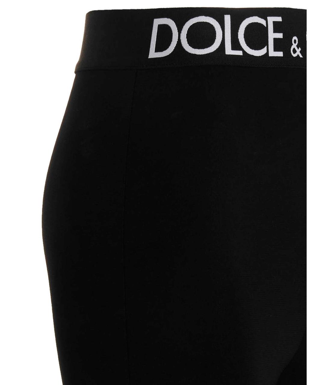 DOLCE&GABBANA Черные вискозные леггинсы и велосипедки, фото 4