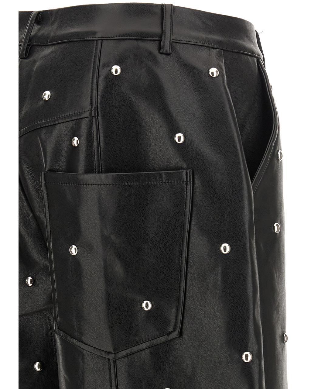 ROTATE Черные полиэстеровые прямые брюки, фото 4