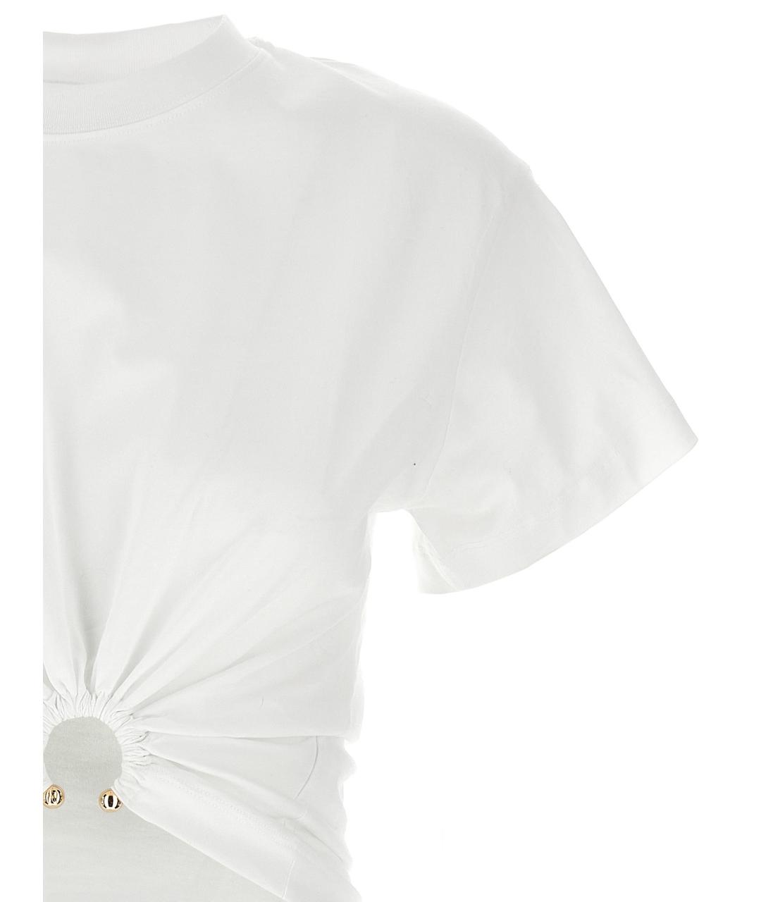 PACO RABANNE Белая хлопковая футболка, фото 3
