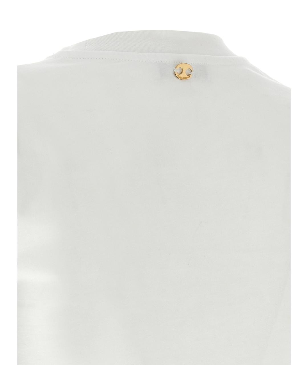 PACO RABANNE Белая хлопковая футболка, фото 4