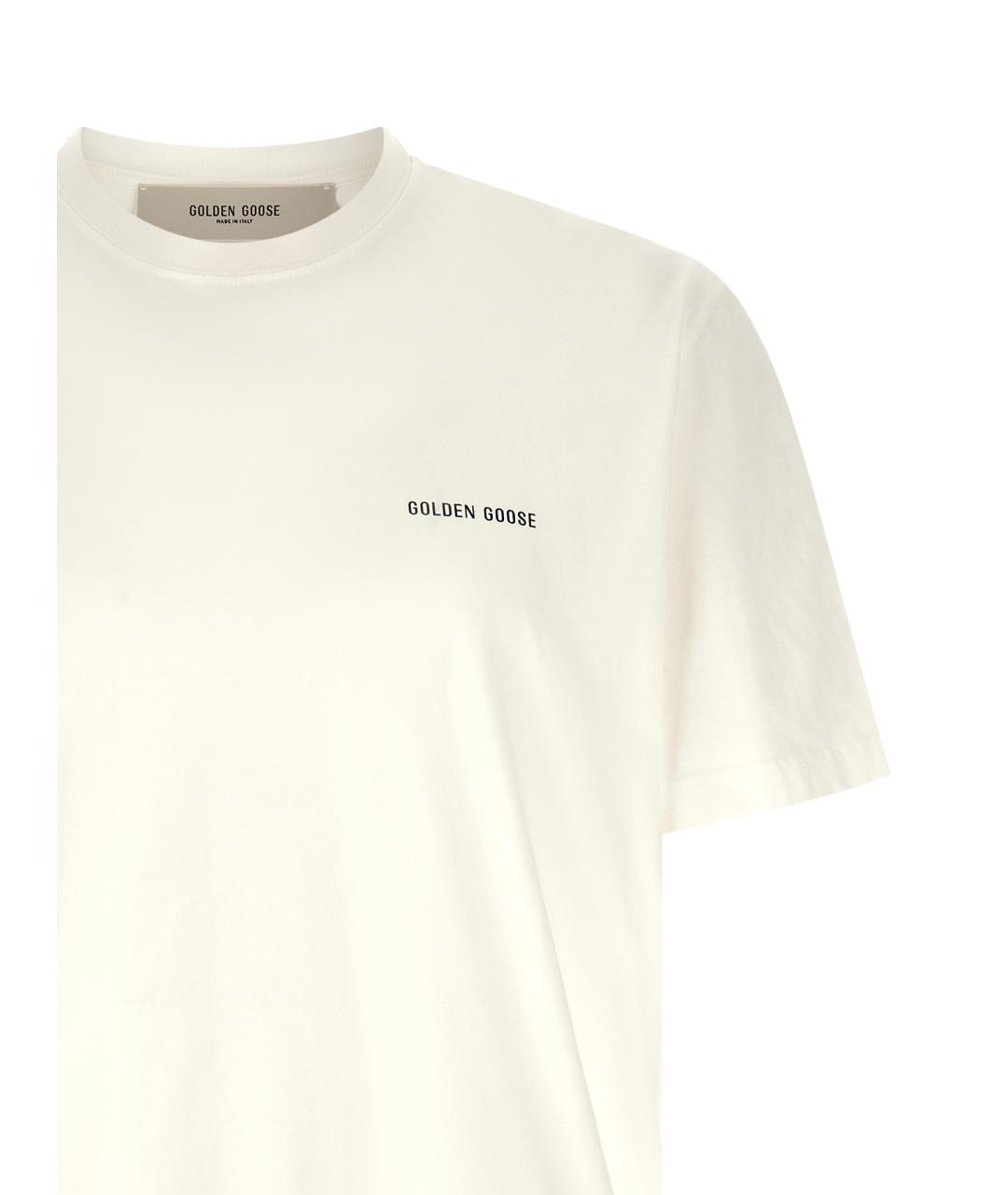 GOLDEN GOOSE DELUXE BRAND Белая хлопковая футболка, фото 3