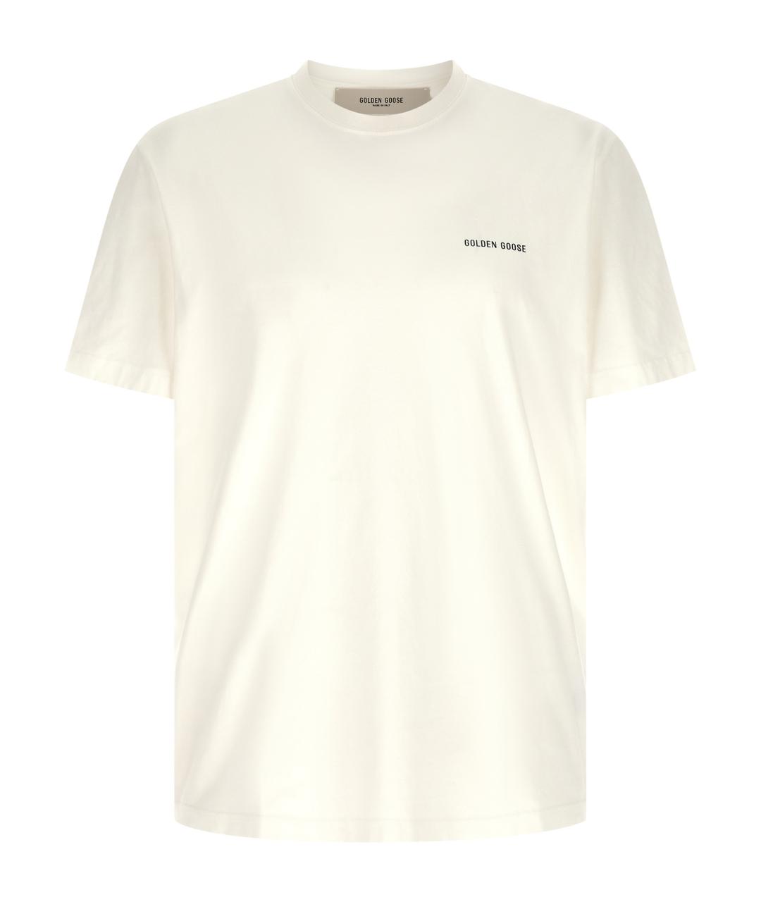 GOLDEN GOOSE DELUXE BRAND Белая хлопковая футболка, фото 1