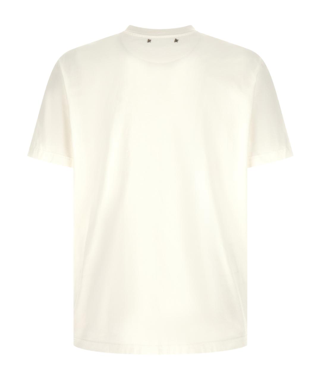 GOLDEN GOOSE DELUXE BRAND Белая хлопковая футболка, фото 2