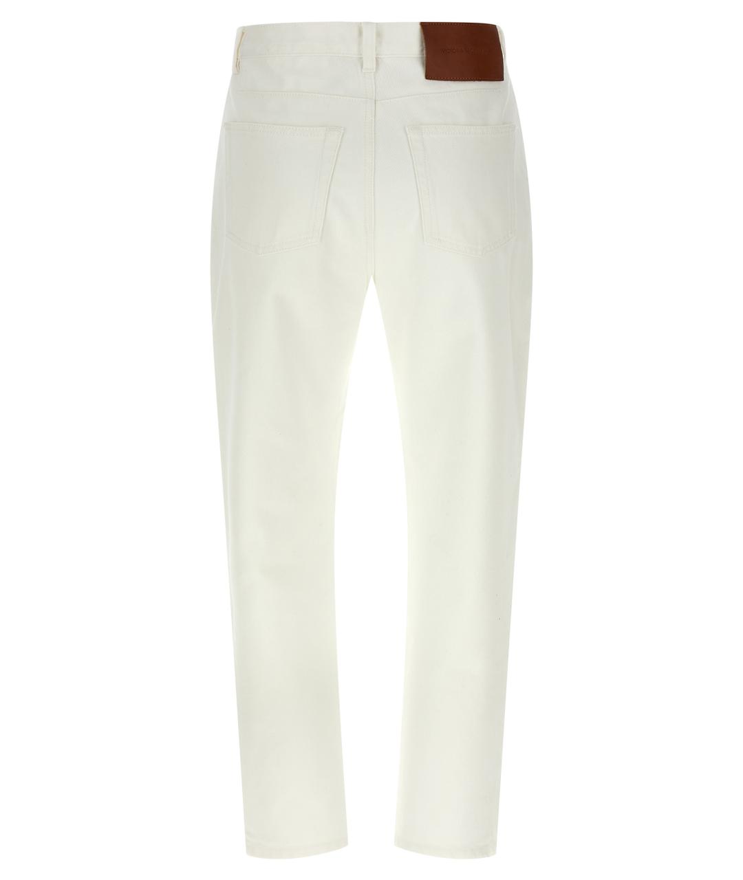 VICTORIA BECKHAM Белые хлопковые прямые джинсы, фото 2