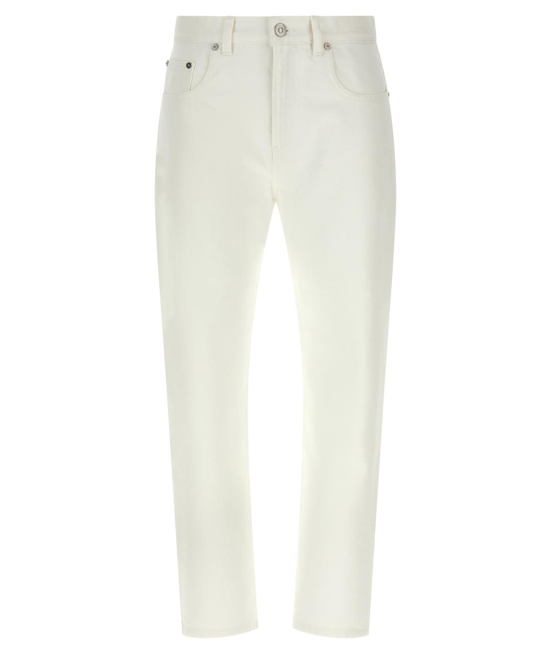 VICTORIA BECKHAM Белые хлопковые прямые джинсы, фото 1