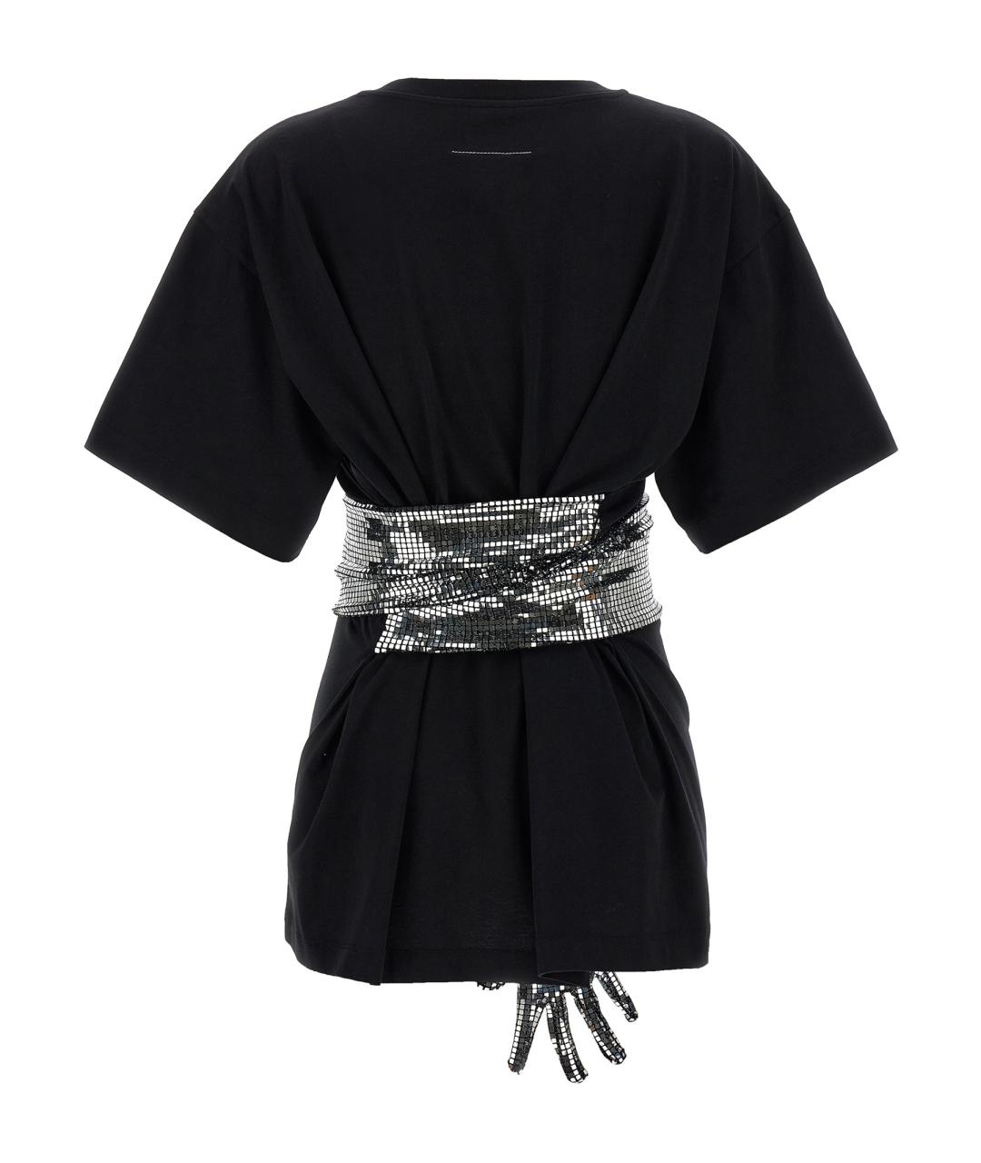 MM6 MAISON MARGIELA Черная хлопковая футболка, фото 3