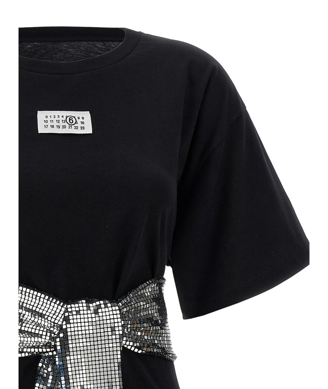 MM6 MAISON MARGIELA Черная хлопковая футболка, фото 4