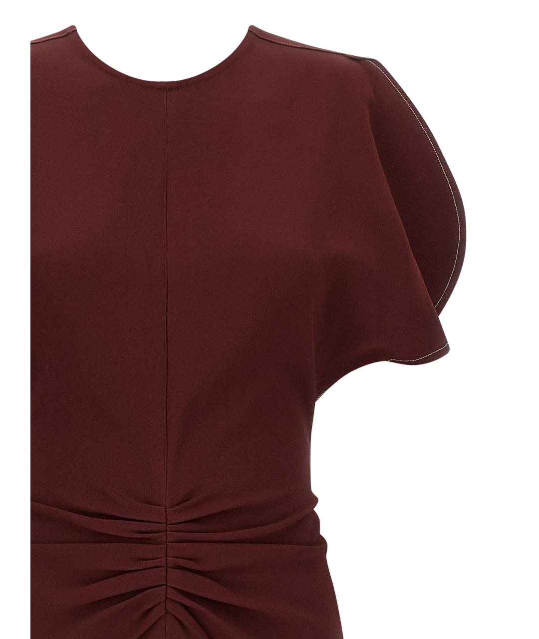 VICTORIA BECKHAM Бордовое вискозное вечернее платье, фото 3