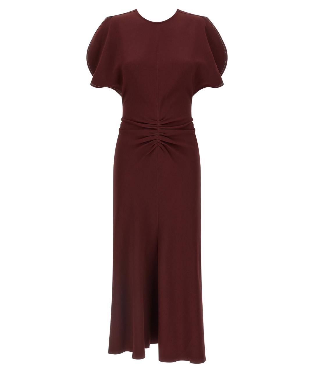VICTORIA BECKHAM Бордовое вискозное вечернее платье, фото 1