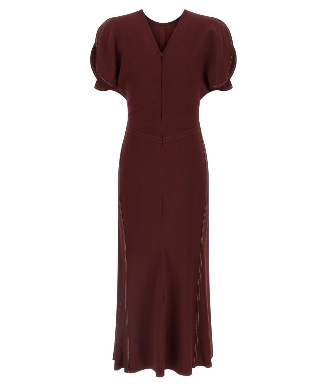 VICTORIA BECKHAM Бордовое вискозное вечернее платье, фото 2