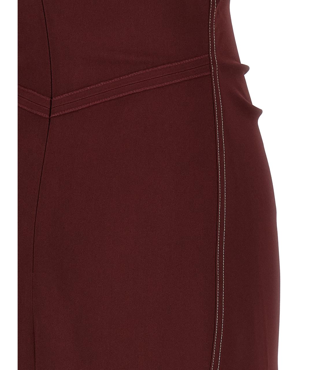 VICTORIA BECKHAM Бордовое вискозное вечернее платье, фото 4