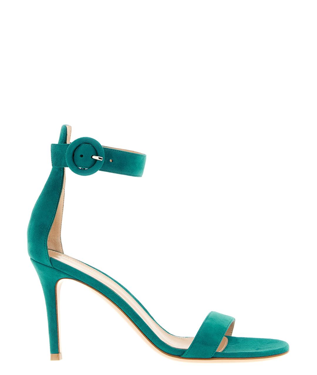 GIANVITO ROSSI Зеленые кожаные босоножки, фото 1