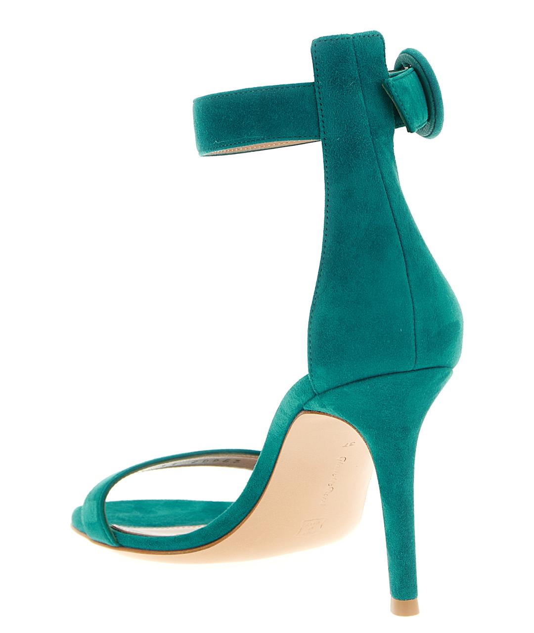 GIANVITO ROSSI Зеленые кожаные босоножки, фото 3