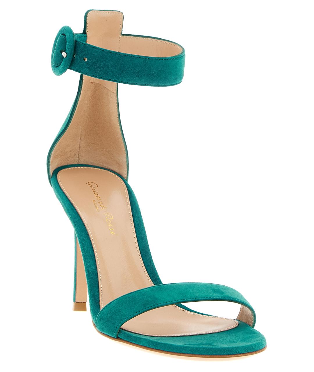 GIANVITO ROSSI Зеленые кожаные босоножки, фото 2