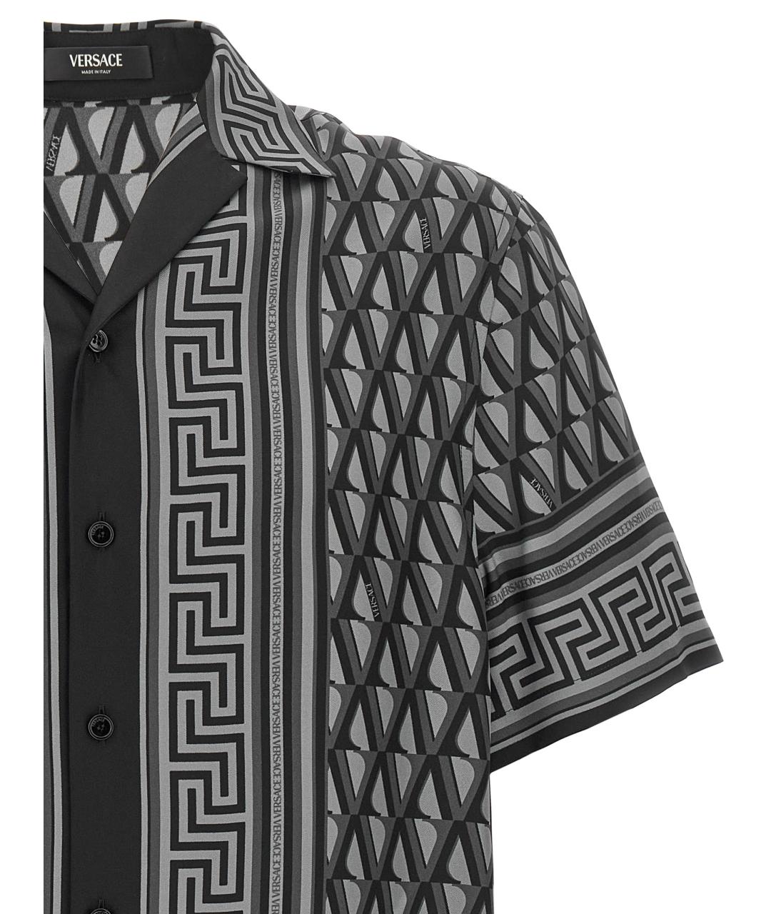 VERSACE Серая шелковая кэжуал рубашка, фото 3