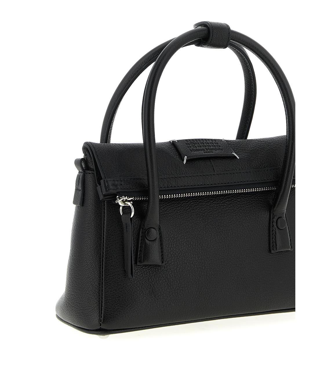 MAISON MARGIELA Черная кожаная сумка тоут, фото 3