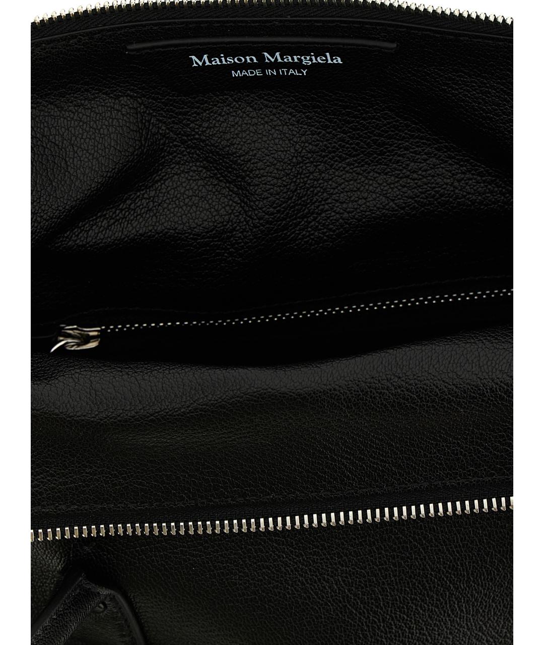 MAISON MARGIELA Черная кожаная сумка тоут, фото 4